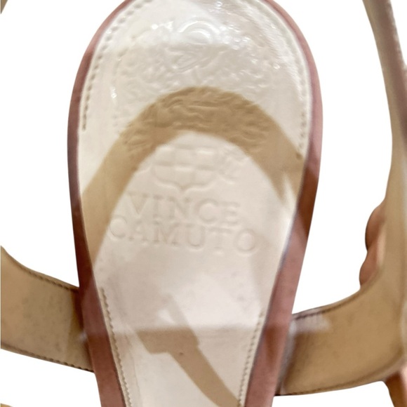 Vince Camuto Krysta Blush Pink nubuck platform Block Heel Sandals in box sz 8.5 - Picture 12 of 13